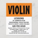 Flyer Propaganda de Lições Violinas Modernas<br><div class="desc">Lições De Violino Modernas E Negros De Publicidade Na Loja De Cartão de visita.</div>
