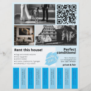 Flyer Propriedade de Casa Nova para Aluguel Tiras para A