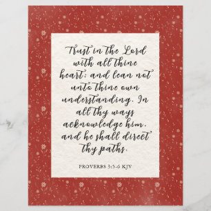 Flyer Proverbs 3:5-6 Imagem Versa da Bíblia KJV