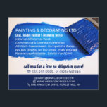 Flyer Publicidade a pincel azul, pincel e decorador<br><div class="desc">Folheto de publicidade de pincel azul,  pintor e decorador pela Loja de Cartão de visita.</div>