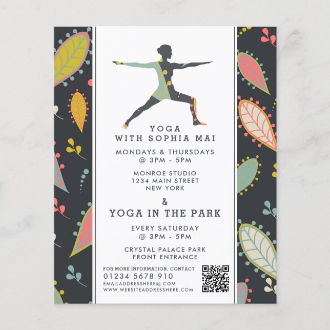 Flyer Publicidade de classe Trendy Modern Boho Yoga (Frente)