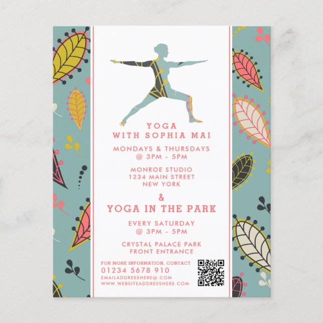 Flyer Publicidade de classe Trendy Modern Boho Yoga (Frente)