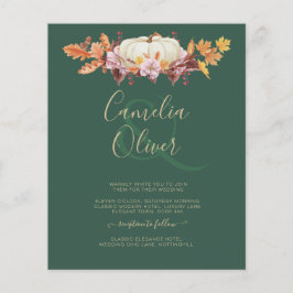 Flyer Pumpkin Casamento Dourado Verde de Abóbora no Orça