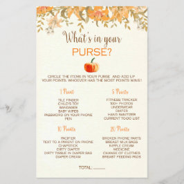 Flyer Pumpkin Fall What's in Your Purse Chá de fraldas G