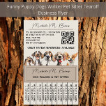 Flyer Puppy Dog Walker Sitter Código QR Tearoff Moderno<br><div class="desc">Posso imaginar como é competitivo lá fora, no mundo que anda/senta cães. Isso torna ainda mais importante ter marca e marketing profissionais. Meus folhetos são perfeitos para caminhoneiros, babás, serviços de animais de estimação, treinadores de cães, papéis de carta de animais de estimação e butiques de cães. Esses folhetos apresentam...</div>