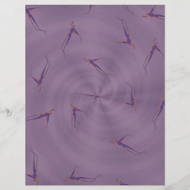 Flyer Purple Ginseng Man Bulk Scrapbook Paper Pages (Frente)