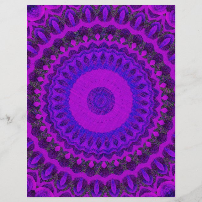 Flyer Purple Kaleidoscope Bulk Scrapbook Paper Pages (Frente)
