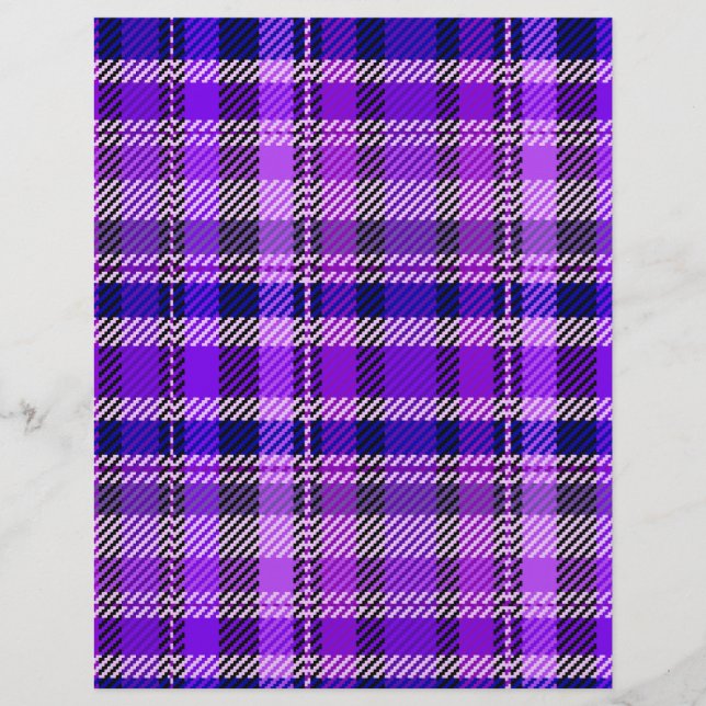 Flyer Purple Plaid Bulk Scrapbook Paper Pages (Frente)