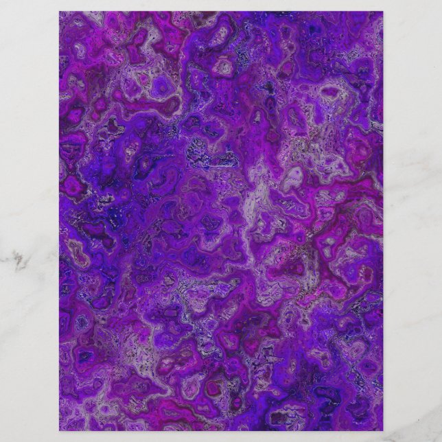 Flyer Purple Swirly Marble Bulk Scrapbook Paper Pages (Frente)