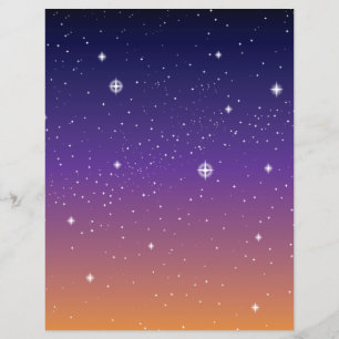 Flyer Púrpura e Dourada Starry Sunset Sky