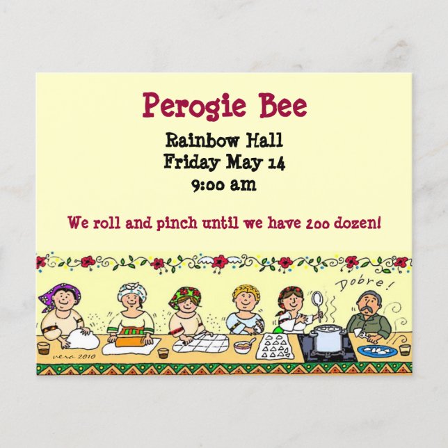 Flyer Pyrohy Perogie Varenyky Pierogie Ucraniano (Frente)