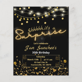 Flyer QRcode de convite de orçamento para surpresa em pr