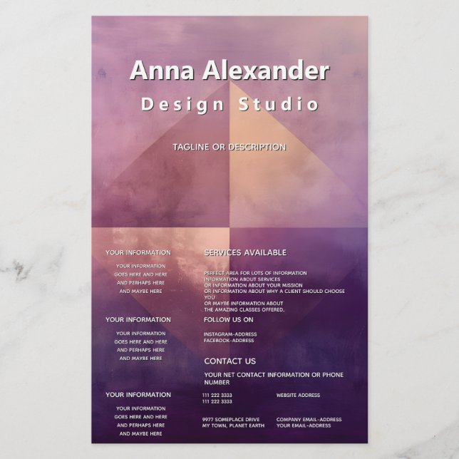 Flyer Quadrante Suave | Design Minimalista (Frente)