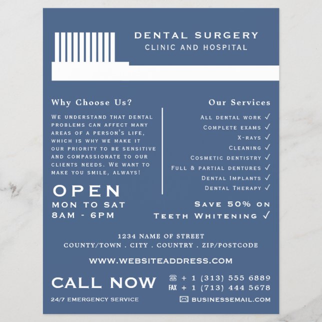 Flyer Qualquer escova de dentes colorida, odontologia, a (Frente)