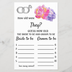 Flyer Quantos anos eles tinham? - Flores Violetas