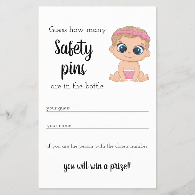 Flyer Quantos Pinos De Segurança Menina (Frente)