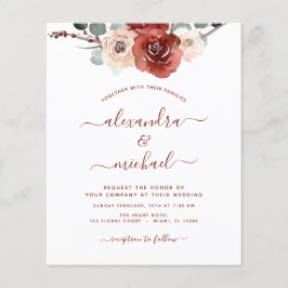 Flyer Queda do Casamento Eucalyptus da Burgundia do Orça