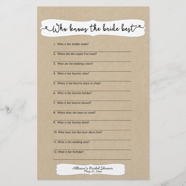 Flyer Quem conhece o melhor jogo de chá da noiva, kraft  (Frente)