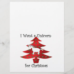 Flyer Quero um unicórnio para o Natal em vermelho
