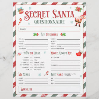 Flyer Questionário de troca de presentes de Natal para P