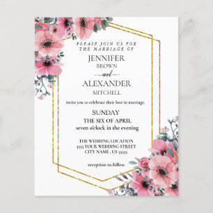Flyer Quic "Convite" de Casamento de Orçamento Floral R