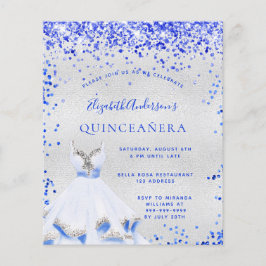 Flyer Quinceanera - convite para o orçamento real de pra