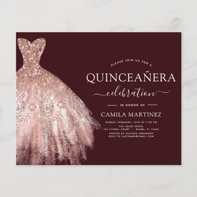 Flyer Quinze Anos com Orçamento Limitado Rosa Bege e Dou (Frente)