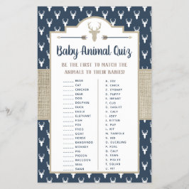 Flyer Quiz De Bebê Animal, Veado De Madeira