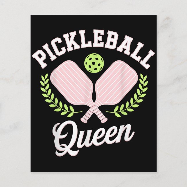 Flyer Rainha do Pickleball Divertida Jogadora de Pickleb (Frente)