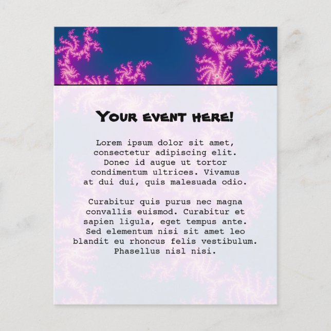 Flyer Raio Roxo - Arte Fractal (Frente)