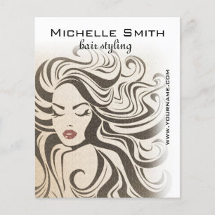 Flyer Rapariga retrô com cabelo ondulado Branding