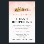 Flyer REABERTURA DE GRÃO| Salão de beleza cor-de-rosa-te<br><div class="desc">Anuncie sua grande reabertura com este design com cores rosa e branca e texto preto. o texto pode ser personalizado.</div>