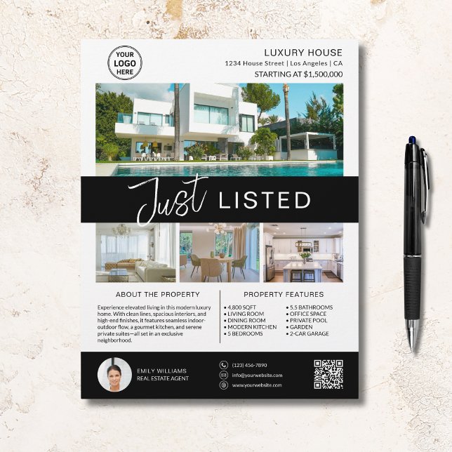 Flyer Real Estate House for Sale Logo QR (Real Estate House for Sale Logo QR Flyer)