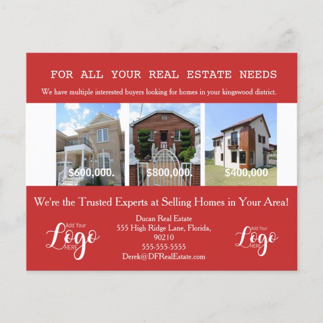 Flyer Real Estate School District Targeting Postcards (Frente)