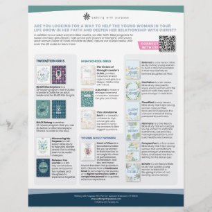 Flyer Recursos de fé para garotas e jovens voadoras