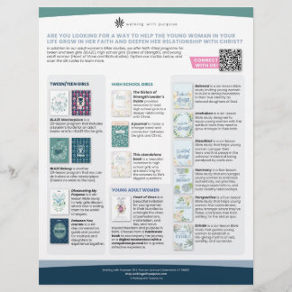 Flyer Recursos de fé para garotas e jovens voadoras