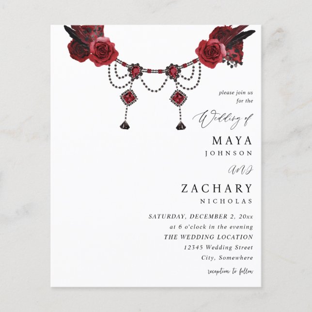 Flyer Red Floral e Crystal Weding (Frente)