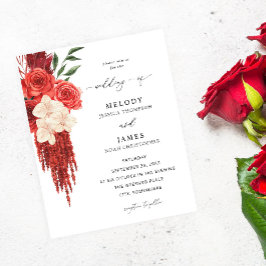 Flyer Red Floral Wedding