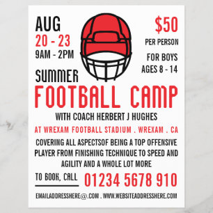 Flyer Red Football Helmet, Publicidade para o campo de f