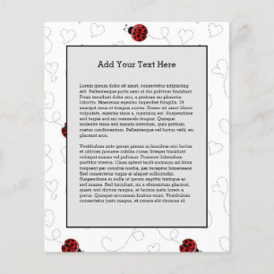 Flyer Red Ladybug Beetle Insett Lover Black Hearts