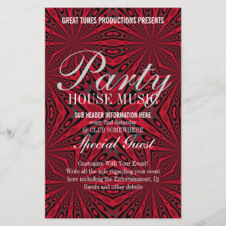Flyer Red Tribal Funky Party Music Club