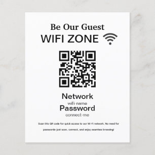 Flyer Rede Wifi Código QR Internet Scan para Conectar