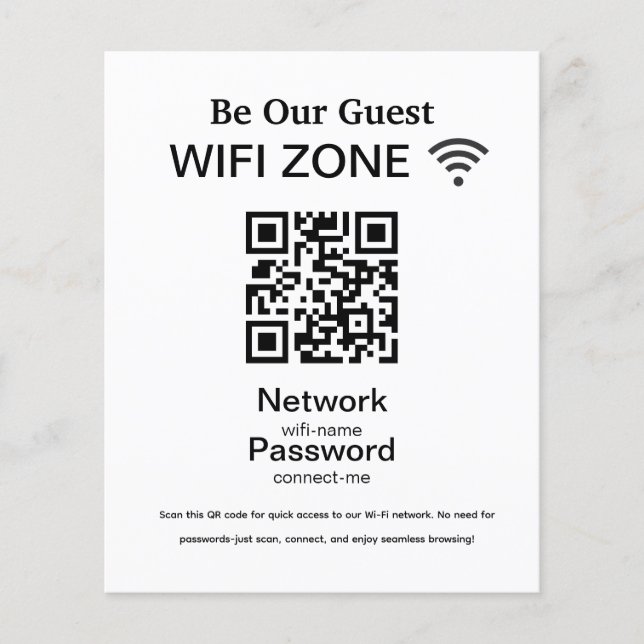 Flyer Rede Wifi | Código QR Internet Scan para Conectar (Frente)