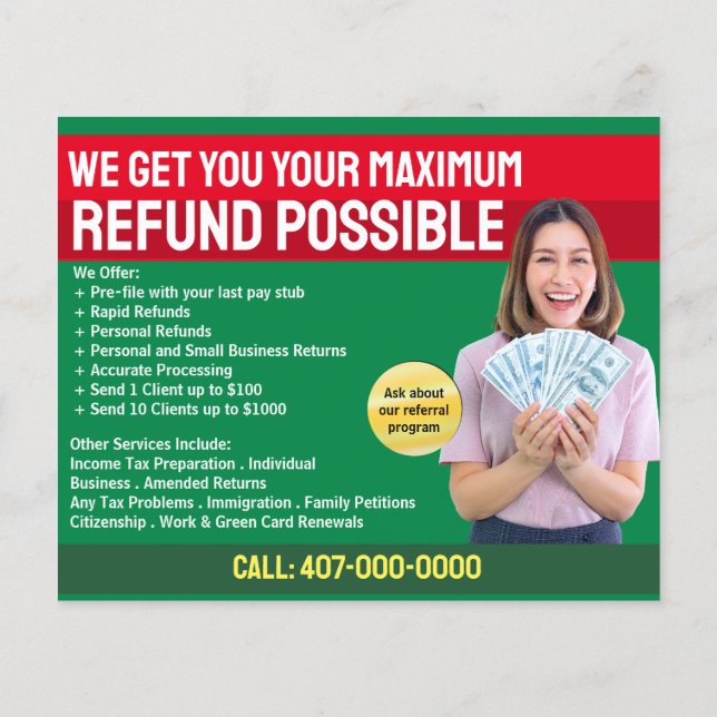 Flyer Reembolso de Preparação Fiscal (Preparador) (Verso)
