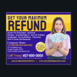 Flyer Reembolso de Preparação Fiscal (Preparador)<br><div class="desc">Esses modelos de folheto de reembolso de preparação fiscal personalizáveis são excelentes para a pequena empresa de preparação/contabilista de impostos.</div>