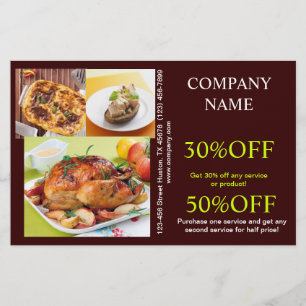 Flyer Refletor Pie Frango comprado restaurante