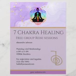 Flyer Reiki Master Zen Lavanda Chakra Energy Healer