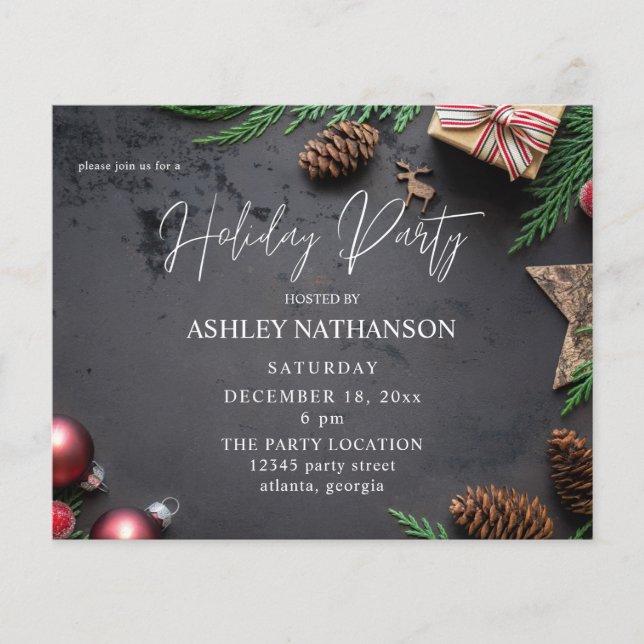 Flyer Reindeer de Orçamento e Pine Feriado Russo (Frente)