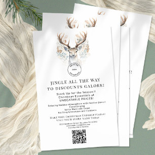 Flyer Reindeer Store Natal Oferece Código QR