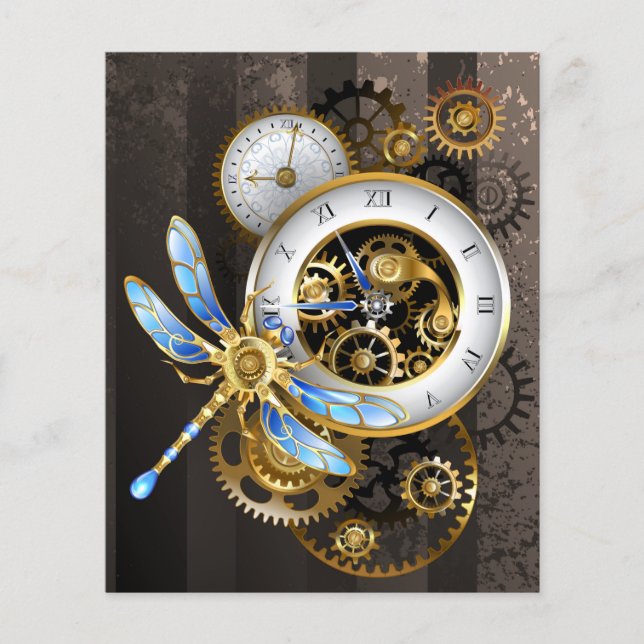 Flyer Relógio Steampunk com Libélula Mecânica (Frente)